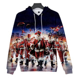 Christmas Casual Hoodies Sports Xmas 3D Graphic Streetwear Tracksuit Jumper for Kids Adults