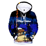 Christmas Casual Hoodies Sports Xmas 3D Graphic Streetwear Tracksuit Jumper for Kids Adults