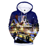 Christmas Casual Hoodies Sports Xmas 3D Graphic Streetwear Tracksuit Jumper for Kids Adults