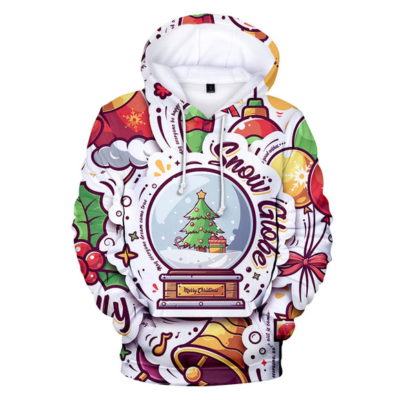 Christmas Casual Hoodies Sports Xmas 3D Graphic Streetwear Tracksuit Jumper for Kids Adults