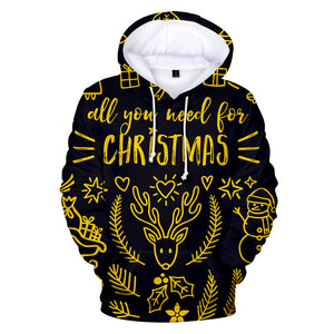 Christmas Casual Hoodies Sports Xmas 3D Graphic Streetwear Tracksuit Jumper for Kids Adults