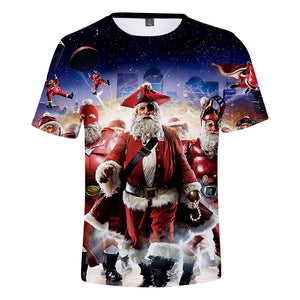 Fortnite Christmas Casual T-shirts Sports Xmas 3D Graphic Summer Top Tees for Kids Alduts
