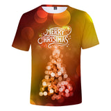 Christmas Casual T-shirts Sports Xmas 3D Graphic Summer Top Tees for Kids Alduts