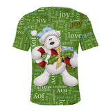 Christmas T-shirts Sports Xmas Gift Santa Claus 3D Graphic Summer Top Tees for Kids Alduts