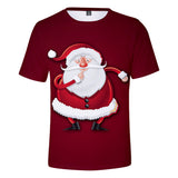 Christmas T-shirts Sports Xmas Gift Santa Claus 3D Graphic Summer Top Tees for Kids Alduts