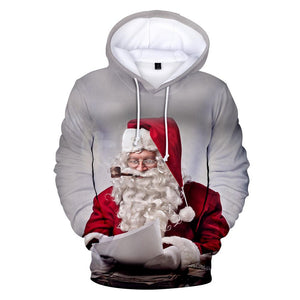 Christmas Santa Claus Casual Hoodies Sports Xmas 3D Graphic Streetwear Tracksuit Jumper for Kids Adults