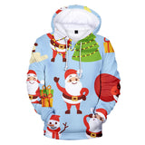 Christmas Santa Claus Casual Hoodies Sports Xmas 3D Graphic Streetwear Tracksuit Jumper for Kids Adults