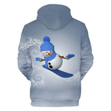 Christmas Snowman Casual Hoodies Sports Xmas 3D Graphic Streetwear Tracksuit Jumper for Kids Adults