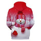 Christmas Snowman Casual Hoodies Sports Xmas 3D Graphic Streetwear Tracksuit Jumper for Kids Adults