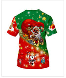 Christmas T-shirts Sports 3D Graphic Summer Top Tees for Kids Adults Xmas Gift