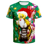 Christmas T-shirts Sports 3D Graphic Summer Top Tees for Kids Adults Xmas Gift