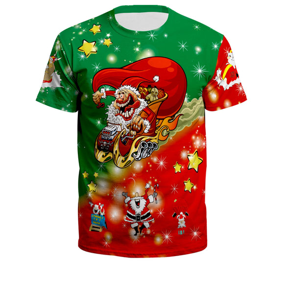 Christmas T-shirts Sports 3D Graphic Summer Top Tees for Kids Adults Xmas Gift