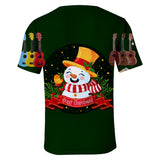 Christmas T-shirts Sports Xmas Gift Snowman 3D Graphic Summer Top Tees for Kids Alduts