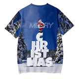 Christmas T-shirts Sports Xmas Gift Snowman 3D Graphic Summer Top Tees for Kids Adults