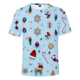 Christmas T-shirts Sports Xmas Gift Snowman 3D Graphic Summer Top Tees for Kids Adults