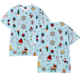 Christmas T-shirts Sports Xmas Gift Snowman 3D Graphic Summer Top Tees for Kids Adults