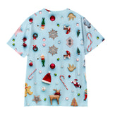 Christmas T-shirts Sports Xmas Gift Snowman 3D Graphic Summer Top Tees for Kids Adults