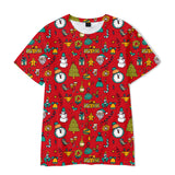 Christmas T-shirts Sports Xmas Gift Snowman 3D Graphic Summer Top Tees for Kids Adults