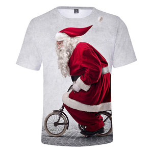 Christmas T-shirts Sports Xmas Gift Snowman 3D Graphic Summer Top Tees for Kids Adults