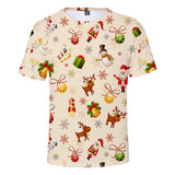 Christmas T-shirts Sports Xmas Gift Snowman 3D Graphic Summer Top Tees for Kids Adults