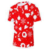 Christmas T-shirts Sports Xmas Gift Snowman 3D Graphic Summer Top Tees for Kids Adults