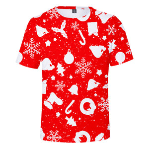 Christmas T-shirts Sports Xmas Gift Snowman 3D Graphic Summer Top Tees for Kids Adults