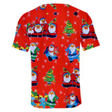 Christmas T-shirts Sports Xmas Gift Snowman 3D Graphic Summer Top Tees for Kids Adults