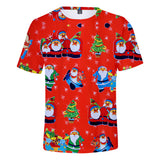 Christmas T-shirts Sports Xmas Gift Snowman 3D Graphic Summer Top Tees for Kids Adults