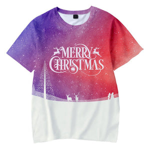 Christmas T-shirts Sports Xmas Gift Snowman 3D Graphic Summer Top Tees for Kids Adults