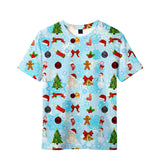 Christmas T-shirts Sports Xmas Gift Snowman 3D Graphic Summer Top Tees for Kids Adults