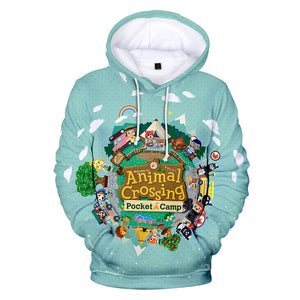 Light Blue Animal Crossing Cosplay Long Sleeve Jumper Hoodie for Kids Youth Adult