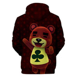Brown Animal Crossing Amiibo Teddy Bear Cosplay Long Sleeve Jumper Hoodie for Kids Youth Adult