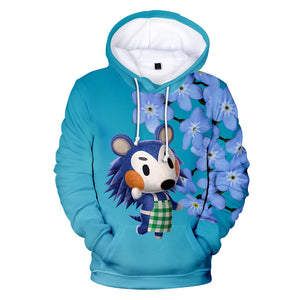 Blue Animal Crossing Amiibo Mabel Cosplay Long Sleeve Jumper Hoodie for Kids Youth Adult