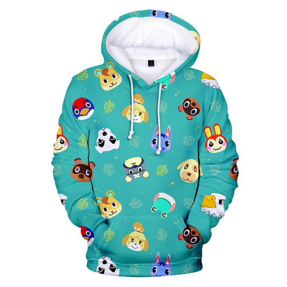 Light Blue Animal Crossing Amiibo Cosplay Long Sleeve Jumper Hoodie for Kids Youth Adult