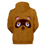 Brown Animal Crossing Cosplay Long Sleeve Jumper Hoodie for Kids Youth Adult