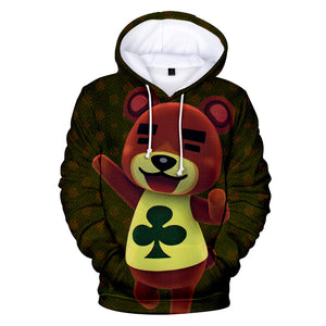 Brown Animal Crossing Amiibo Teddy Cosplay Long Sleeve Jumper Hoodie for Kids Youth Adult