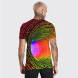 3D Graphic Prints Colorful Tunnel Design Men's T-Shirt Short Sleeve Tops