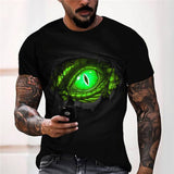 3D Graphic Prints Dinosaur Eyes Design Men's T-Shirt Short Sleeve Tops