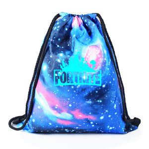 FORTNITE Pattern Drawstring Backpack Canvas Luminous School Shoulder Bags