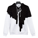 Fashion Milk Bottle Black and White Starry 3D Print Hooded Pullover Coat Jacket