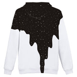 Fashion Milk Bottle Black and White Starry 3D Print Hooded Pullover Coat Jacket