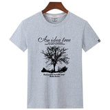 Fashion Summer Short Sleeve Cotton Casual T-shirt An Idea Tree Print