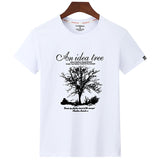 Fashion Summer Short Sleeve Cotton Casual T-shirt An Idea Tree Print