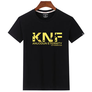 Fashion Miracle KFN Letter Print Short Sleeve Casual Cotton T-shirt