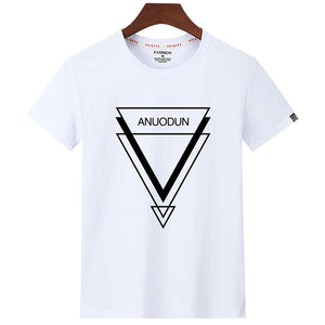 Summer Short Sleeve Cotton Casual T-shirt Triangle Print
