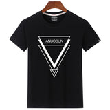 Summer Short Sleeve Cotton Casual T-shirt Triangle Print