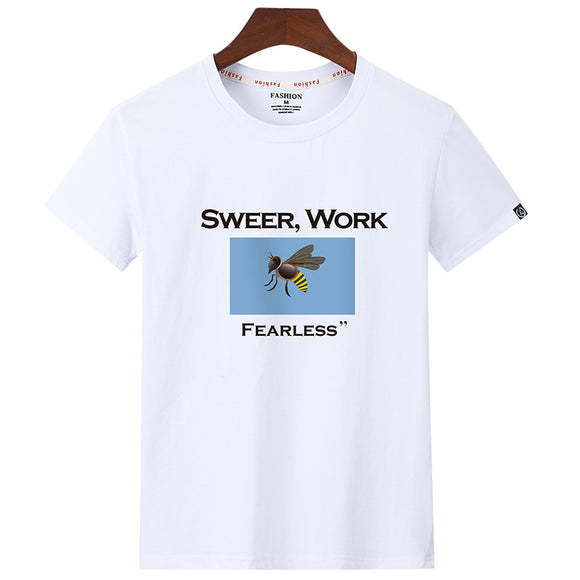 Fashion Summer Casual Cotton Tee Plain T-shirt Sweet Work Bee Print