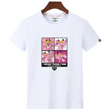 Fashion Summer Casual Cotton Tee Plain T-shirt Cream Think Pink Print