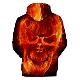 Fashion Skull Cool 3D Print Halloween Hooded Pullover Coat Jacket