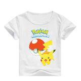 Summer Cotton Kids T-shirts Pokemon Game Short Sleeve Casual Plain Tees